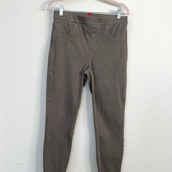 Spanx Petite Slim Straight Pull On Pants Taupe Women L Casual Stretch Y2K - Picture 1 of 4